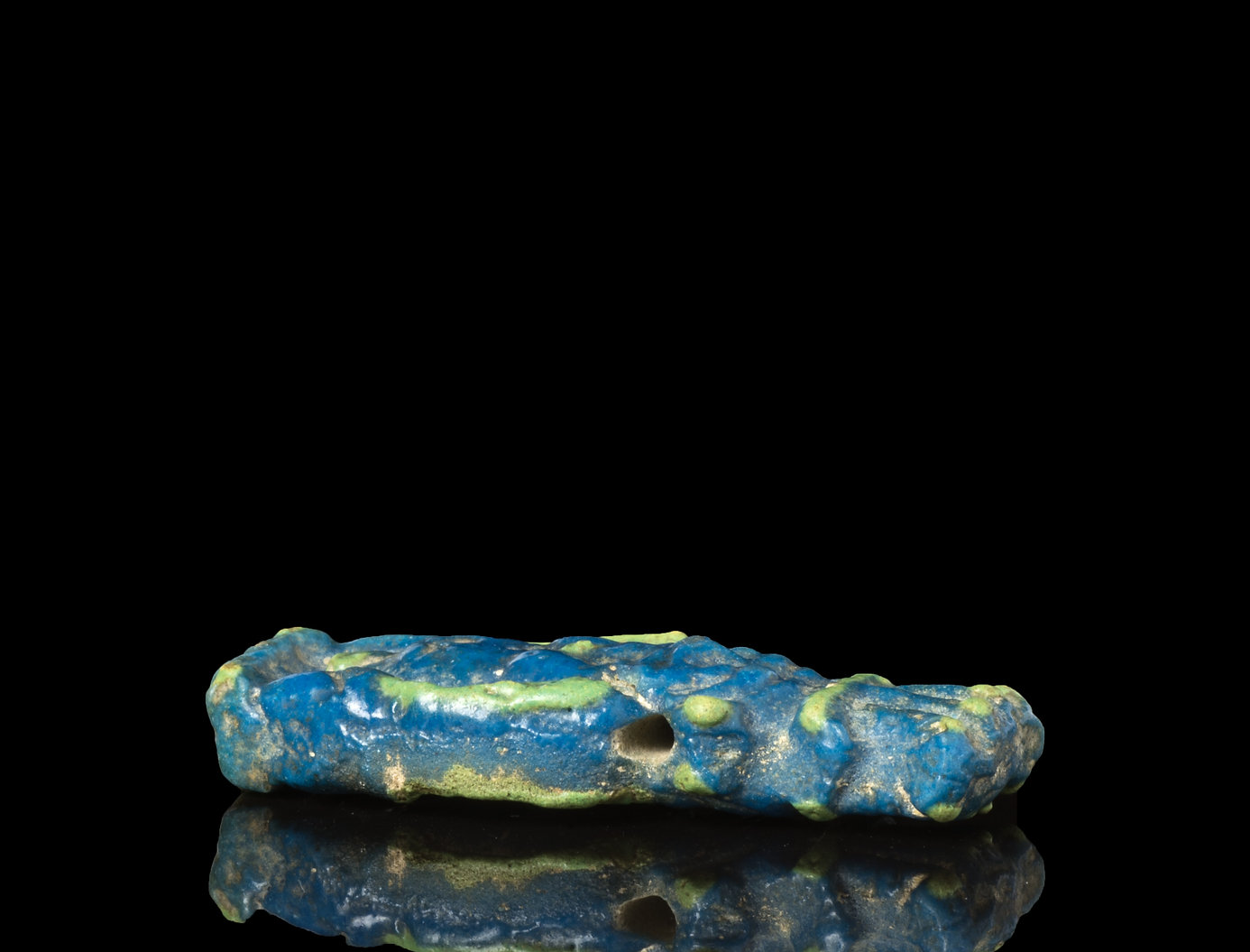 Ancient Egyptian Polychrome Amulet of the god Bes - Image 3